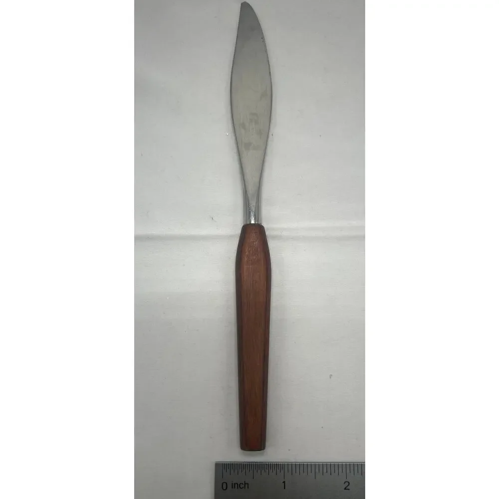 Vtg Mode Danish Steak Knife Teak Wood Handle Stainless Sheffield England MCM